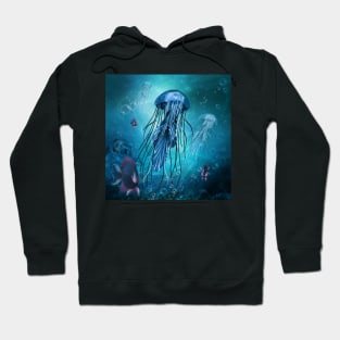 Wonderful jellyfish in the deep ocean Hoodie